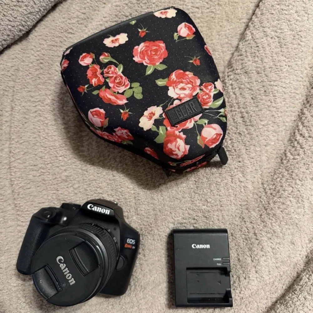 Canon EOS Rebel T6i Black DSLR Camera with Lens and Charger